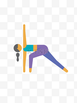 健身的女生图片_正在做瑜珈的女生手绘矢量图