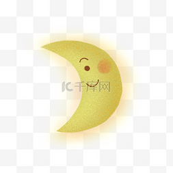 月亮免扣素材图片_卡通浅黄色的月亮免扣图