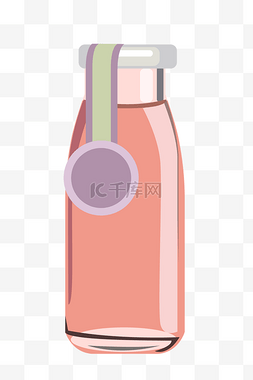 手绘粉色瓶子