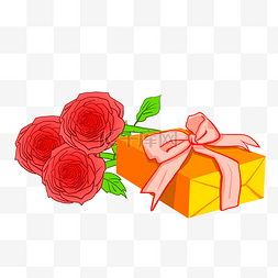 装饰小礼物盒图片_手绘植物创意礼盒