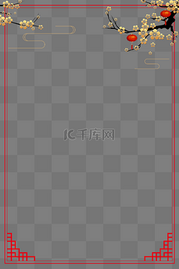 梅花装饰边框图片_中国风海报装饰边框