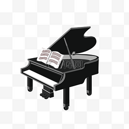 扭曲钢琴键盘图片_手绘矢量扁平钢琴
