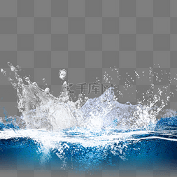 透明动感水浪素材图片_波浪水面水波纹元素