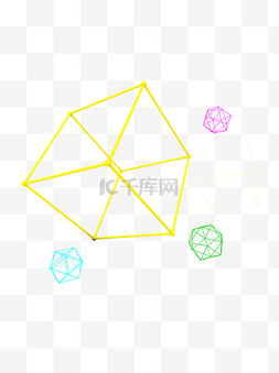 3d菱形立体图片_几何方框电商C4D装饰元素