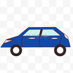 蓝色的漂亮汽车插画