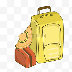 红色的拉杆箱图片_黄色卡通行李箱