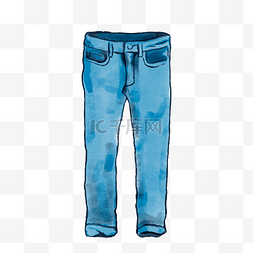 牛仔蓝色图片_卡通男式长裤矢量素材
