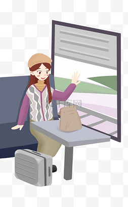 漂亮的窗户图片_春运坐火车的小女孩