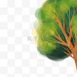 绿色的森林卡通图片_卡通绿色大树免抠图