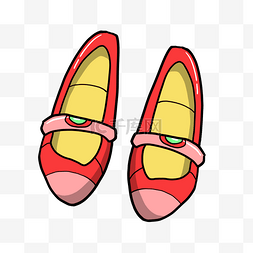 鞋子上的水图片_卡通手绘红色鞋子插画