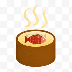 食物冒烟图片_矢量冒着热气的鱼食物图
