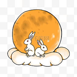 中国风明月图片_月亮上的小兔子