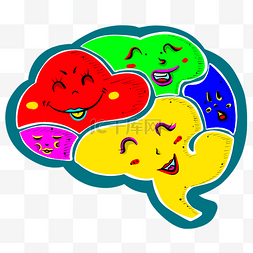 脑子真人图片_思想装饰彩色脑子开心的脑子细胞