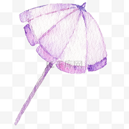 紫色遮阳伞手绘插画