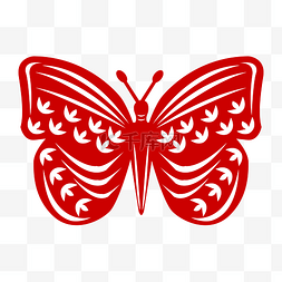 红色剪纸蝴蝶图片_漂亮的蝴蝶剪纸