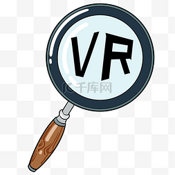 蓝色的放大镜和vr