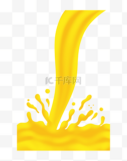 芒果汁素材图片_芒果汁饮品飞溅插画