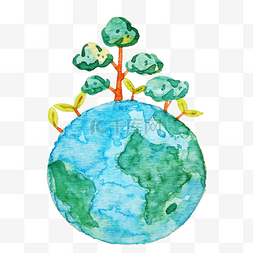 绿色的树木和地球