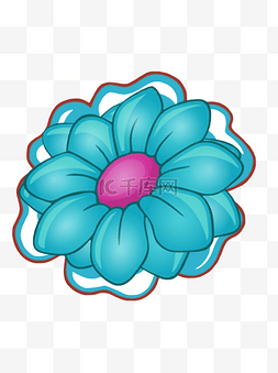 植物蓝色小花卡通装饰元素