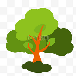 非洲卡通树图片_绿色茂盛卡通猴面包树
