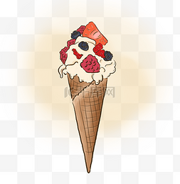 夏天食物手绘冰淇淋