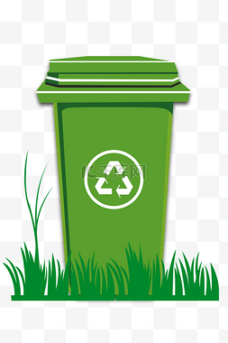 公益环保垃圾桶插画