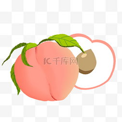 新鲜水果桃子插画