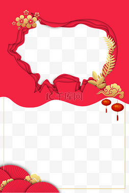 2019剪纸图片_新年立体剪纸海报边框