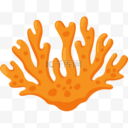 简约珊瑚图片_橙色简约海底珊瑚