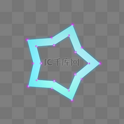 立体几何装饰图案图片_C4D立体几何五角星发光边框