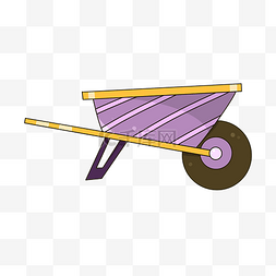 紫色的装饰图片_卡通紫色推车插画