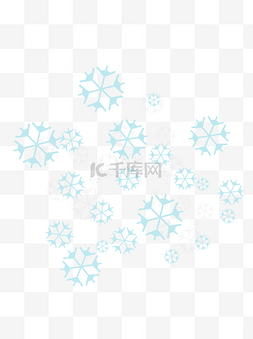 蓝色白雪图片_手绘雪花浅色白雪漂浮素材