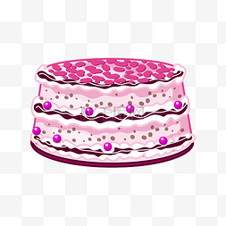 手绘蛋糕甜品图片_矢量粉色卡通蛋糕