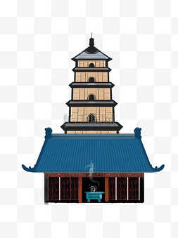 清新古典寺庙装饰元素