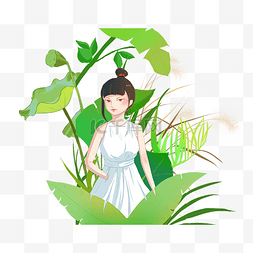 绿色植物少女