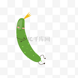 新鲜蔬菜素材图片_矢量手绘卡通黄瓜