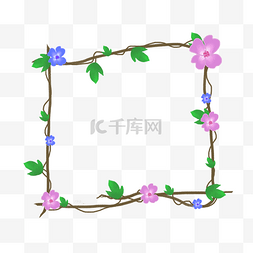 小清新花卉海报图片_手绘花卉边框png素材