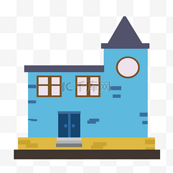 蓝色可爱房子