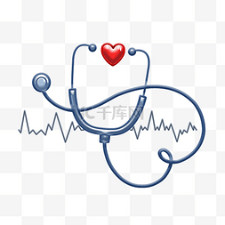 医疗听诊器和心电图插画