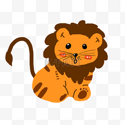 小狮子插画图片_野生动物狮子插画