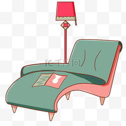 沙发绿色单人图片_绿色懒人沙发插画