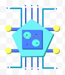 蓝色的智能电路板插画