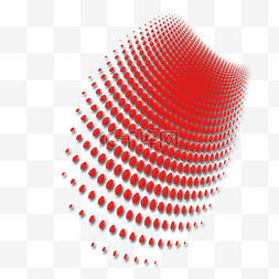 个性抽象图片_科技创意红色点阵图案