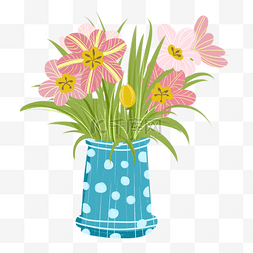 彩色花卉背景图片_手绘装饰水仙花花卉png素材免费下