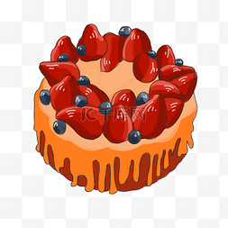 用于宣传图片_插画手绘草莓蛋糕