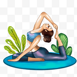 海洋主题易拉宝图片_健身主题体验yoga运动的阳光女孩
