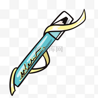 卡通蓝色眉笔插画