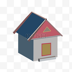 蓝色屋顶图片_蓝色的建筑房子插画