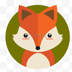 矢量标签合集图片_卡通小狐狸动物贴纸设计