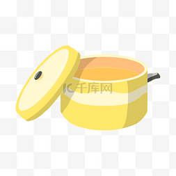 手绘黄色的高压锅插画